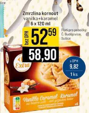 Zmrzlina kornout vanilka+karamel 6 x 120 ml
