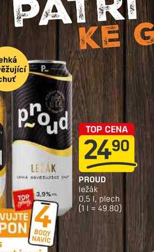 PROUD ležák 0,5l, plech