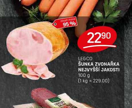 ŠUNKA ZVONAŘKA NEJVYŠŠÍ JAKOSTI 100 g