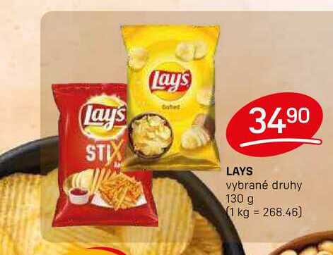 LAYS vybrané druhy 130 g 