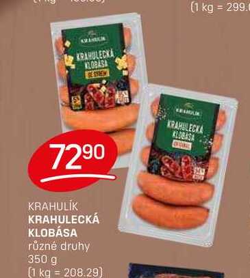 KRAHULECKÁ KLOBÁSA různé druhy 350 g