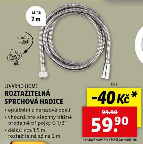 ROZTAŽITELNÁ SPRCHOVÁ HADICE