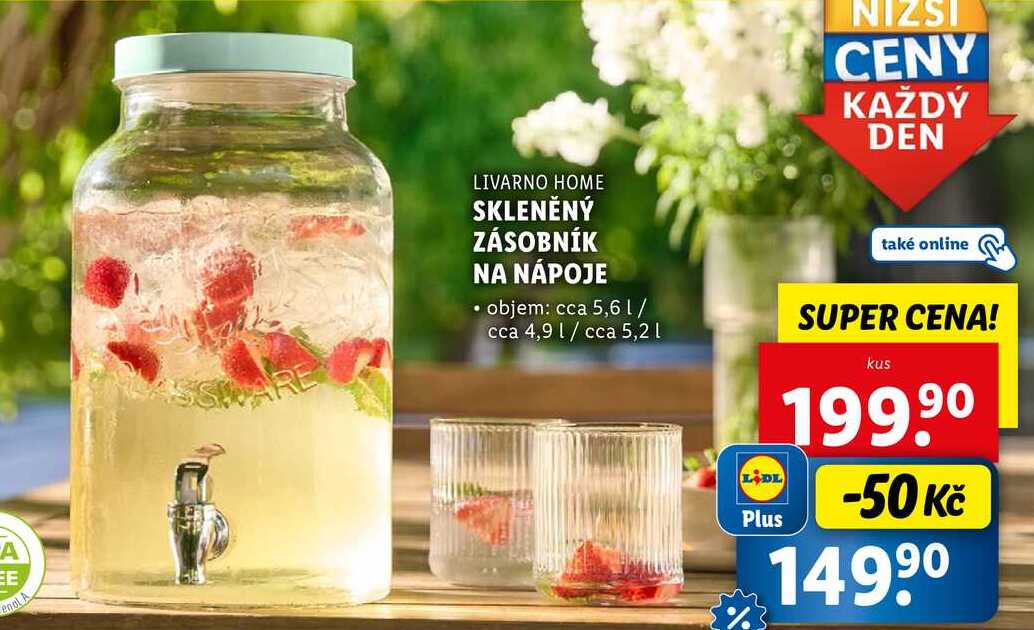 SKLENĚNÝ ZÁSOBNÍK NA NÁPOJE 