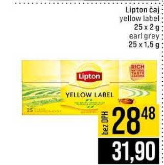 Lipton čaj yellow label 25x2g earl grey 25 x 1,5g
