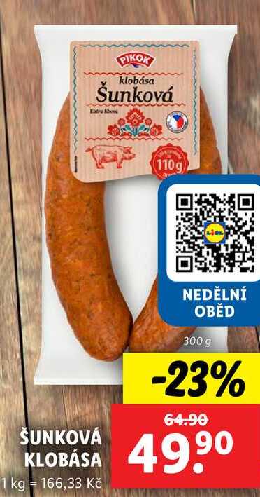 ŠUNKOVÁ KLOBÁSA, 300 g