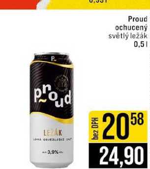Proud ochucený světlý ležák 0,5l