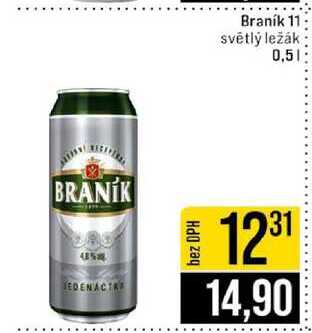 Braník 11 světlý ležák 0,5l
