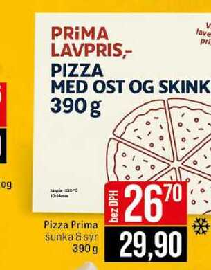 Pizza Prima Šunka & syr 390g 