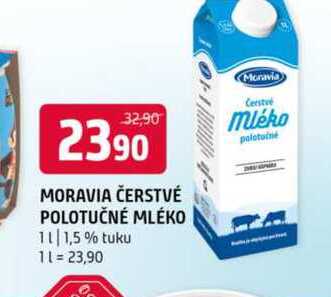 Moravia Čerstvě polptučné mléko 1l