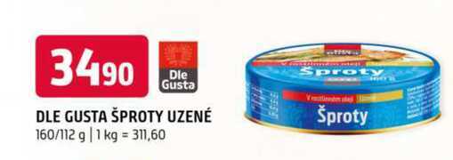 Dle gusta šproty uzené 160/112 g