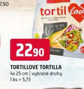 Tortillove tortilla 4x 25 cm vybrané druhy