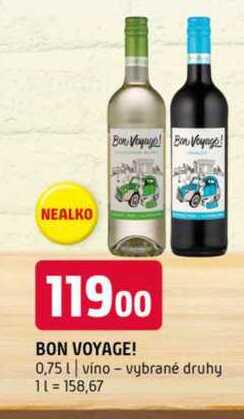 Bon voyage 0,75l víno vybrané druhy 