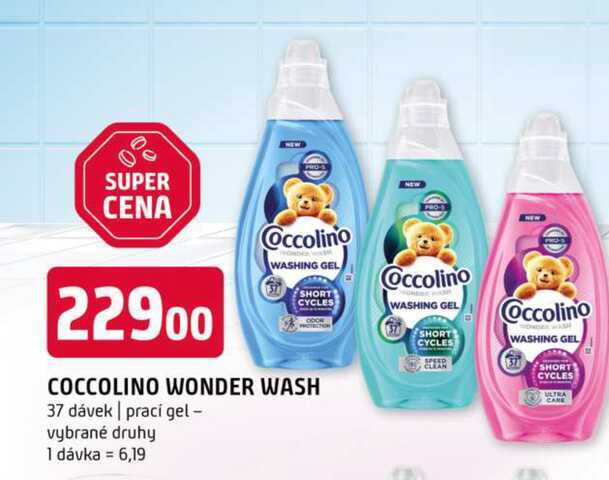 Coccolino wonder wash 37 dávek prací gel vybrané druhy 