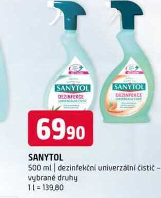 Sanytol 500 ml dezinfekční univerzální čistič vybrané druhy