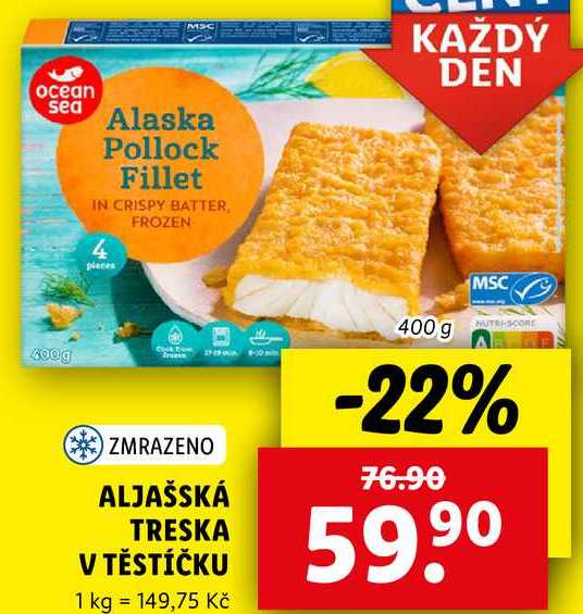 ALJAŠSKÁ TRESKA V TĚSTÍČKU, 400 g