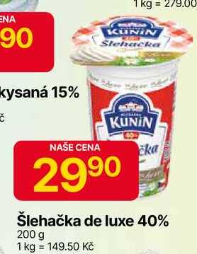 Kunín Šlehačka de luxe 40% 200 g 