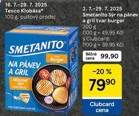 Smetanito Sýr na pánev a gril tvar burger, 200 g