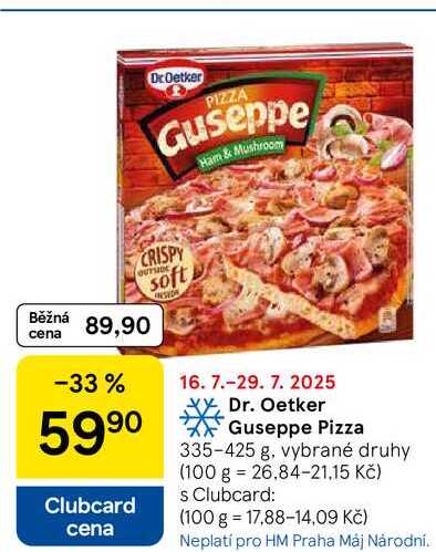 Dr. Oetker Guseppe Pizza, 335-425 g, vybrané druhy