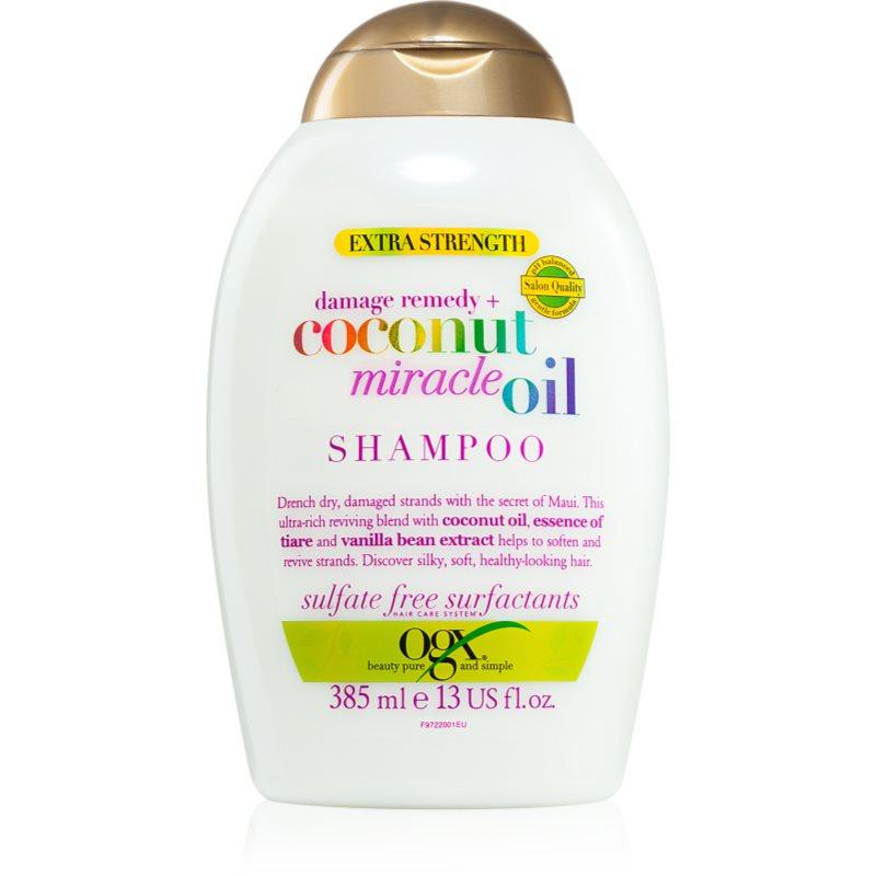 OGX Coconut Miracle Oil posilující šampon pro poškozené vlasy s kokosovým olejem 385 ml