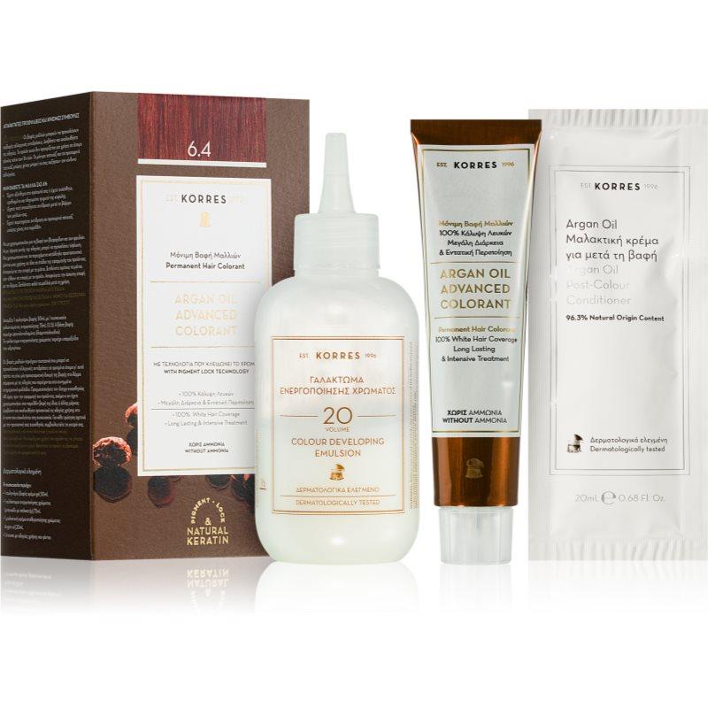 Korres Argan Oil permanentní barva na vlasy s arganovým olejem odstín 6.4 Copper Dark Blonde 50 ml