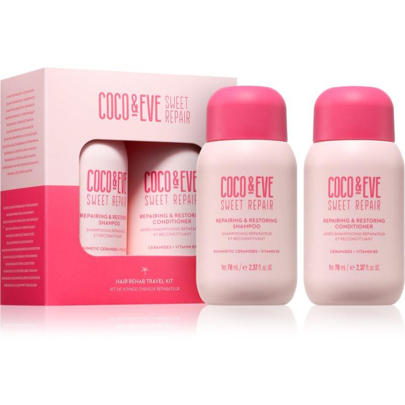 Coco & Eve Sweet Repair Hair Rehab Travel Kit cestovní sada pro poškozené a barvené vlasy 2x70 ml