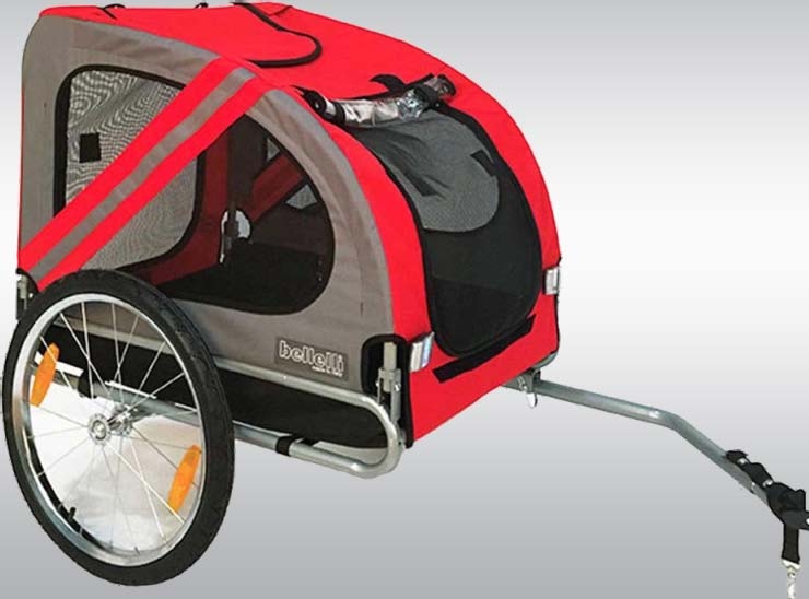 Přívěs / vozík za jízdní kolo Bellelli Pet Trailer pro psy / zvířata - nosnost 40kg / červený