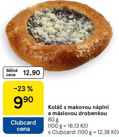 Koláč s makovou náplní a máslovou drobenkou, 80 g