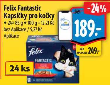 Felix Fantastic Kapsičky pro kočky, 24x 85 g