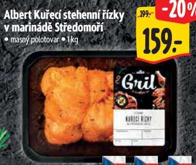 Albert Kuřecí stehenní řízky v marinádě Středomoří, 1 kg