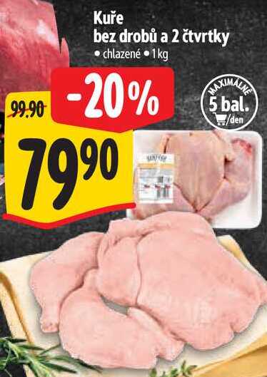 Kuře bez drobů a 2 čtvrtky, 1 kg