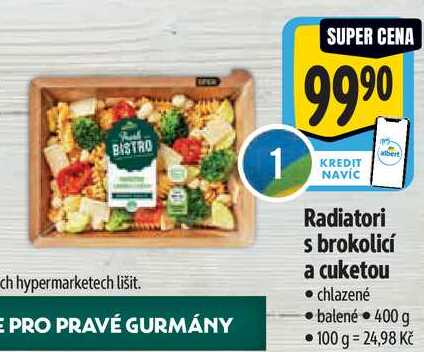 Radiatori s brokolicí a cuketou, 400 g