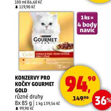 KONZERVY PRO KOČKY GOURMET GOLD různé druhy, 8x 85 g