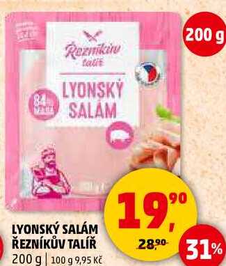 LYONSKÝ SALÁM ŘEZNÍKŮV TALÍŘ, 100 g