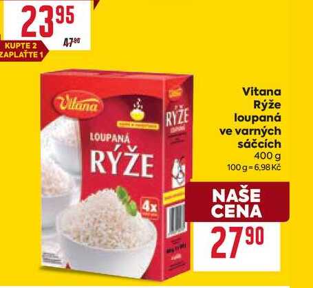 Vitana Rýže loupaná ve varných sáčcích 400 g 