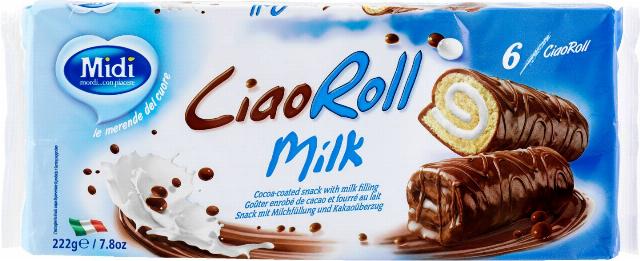 Midi Ciao Roll Milk s mléčnou náplní