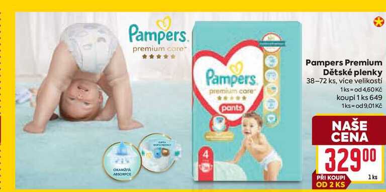 Pampers Premium Dětské plenky 38-72 ks  