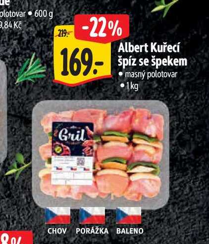  Albert Kuřecí  špíz se špekem  1 kg