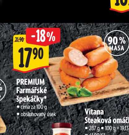  PREMIUM Farmářské špekáčky 100 g