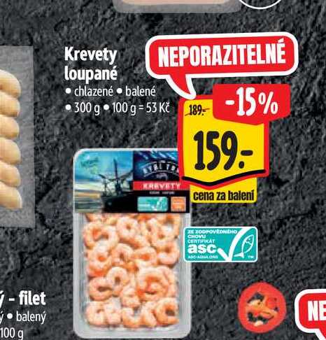  Krevety loupané  300g