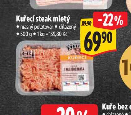 Kuřecí steak mletý  500 g