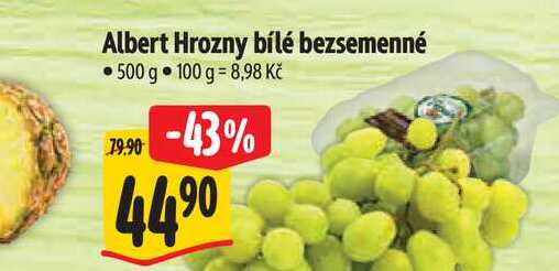 Albert Hrozny bílé bezsemenné 500 g 