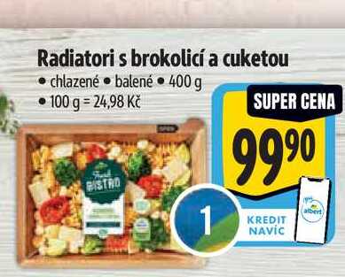 Radiatori s brokolicí a cuketou chlazené balené 400 g  
