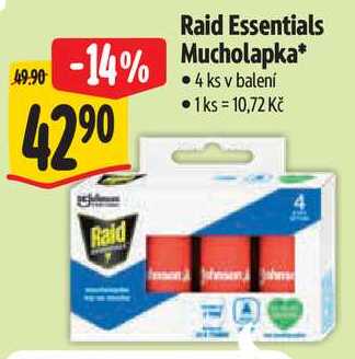 Raid Essentials Mucholapka, 4 ks