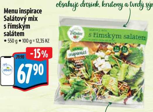 Menu inspirace Salátový mix s římským salátem, 550 g 