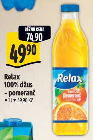 Relax 100% džus - pomeranč, 1 l