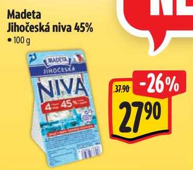 Madeta Jihočeská niva 45%, 100 g 