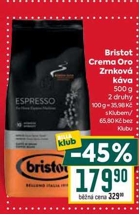 Bristot Crema Oro Zrnková Káva 500 g 