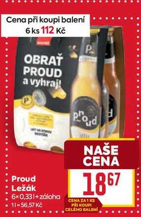 Proud Ležák 6x0,33l