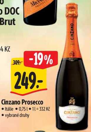 Cinzano Prosecco, 0,75 l