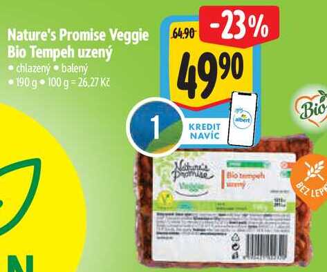 Nature's Promise Veggie Bio Tempeh uzený, 190 g